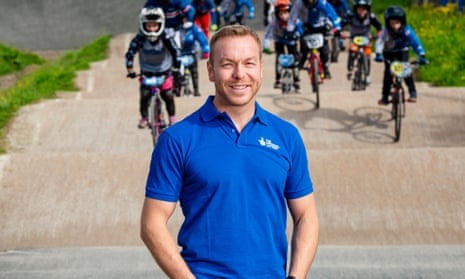Chris Hoy attends an event in Cumbernauld, Scotland in August 2023