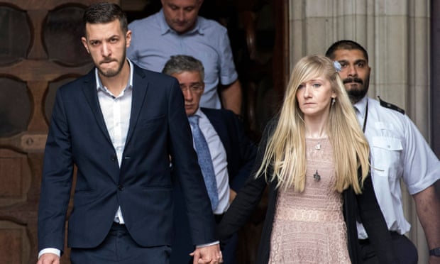 The parents of Charlie Gard arrive at the high court on 24 July
