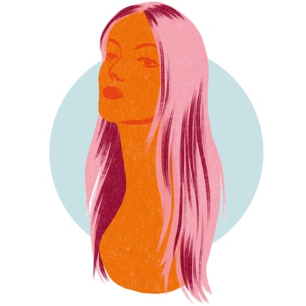 An illustration of a long hairstyle on a dummy