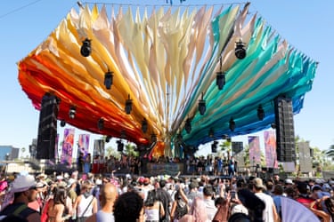 Festival-goers at the DoLab Tent