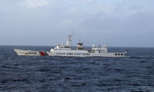Chinese coastguard ship near the Senkaku islands in the East China Sea