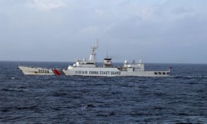 Chinese coastguard ship near the Senkaku islands  in the East China Sea