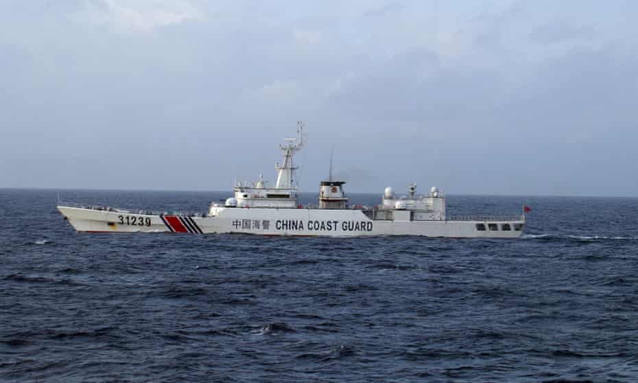 Chinese coastguard ship near the Senkaku islands  in the East China Sea