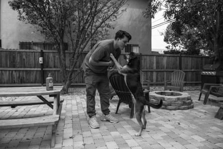 Anthony with his dog. 