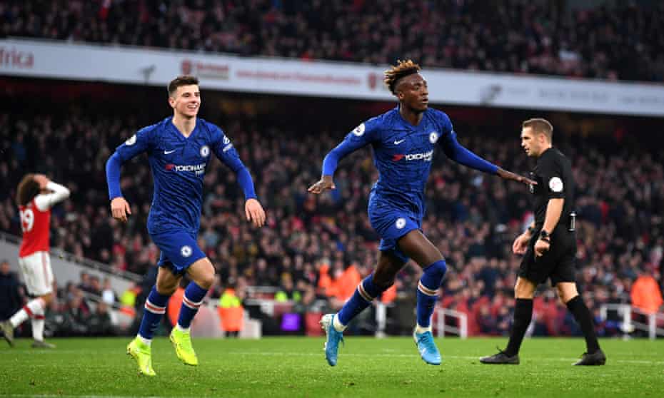 Tammy Abraham celebrates after scoring an 87th minute winner