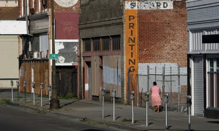 A deserted section of downtown Stockton, California, in 2008.