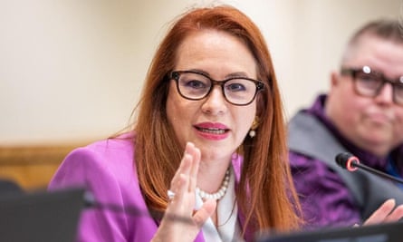 María Fernanda Espinosa, expresidenta de la Asamblea General de las Naciones Unidas, habla durante la Conferencia sobre Igualdad de Género en septiembre de 2023.
