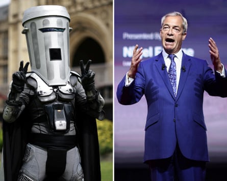 Byelection candidates Count Binface (left) and Nigel Farage