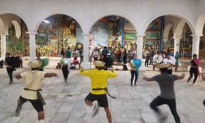 Dance troop (including Yalitza’s brothers) rehearsing inside the Casa de Cultura with the band for this year’s indigenous dance and cultural festival, the Guelaguetza.