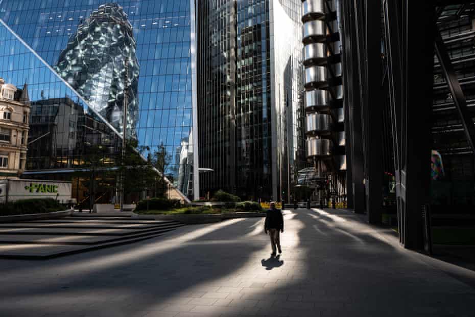 Lone figure in City of London