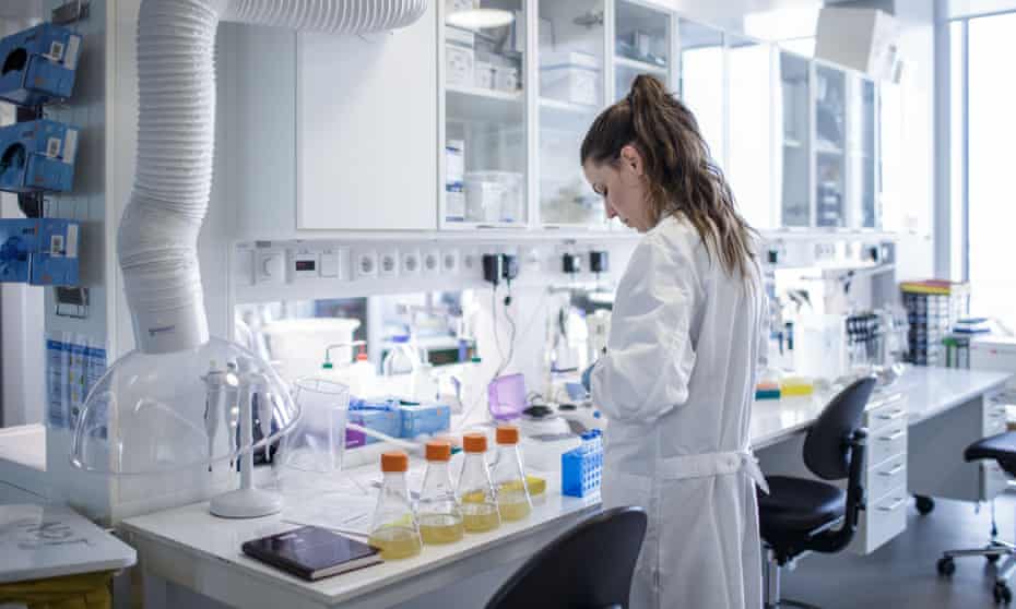 A researcher works on a vaccine for coronavirus at Copenhagen University, Denmark, 23 March 2020