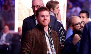 Canelo Alvarez arrives for the fight