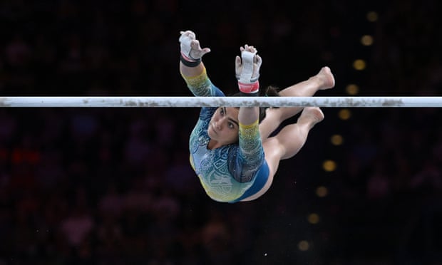 Georgia Godwin during the un-even bars final.