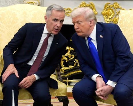 Trump says there is 'natural conflict' with Canada during Carney visit | Donald Trump | The Guardian