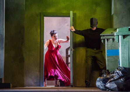 How to make an entrance… Charlie Drummond (Donna Anna) with Jake Muffett in the title role of Don Giovanni.