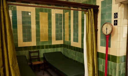 locker room at the baths