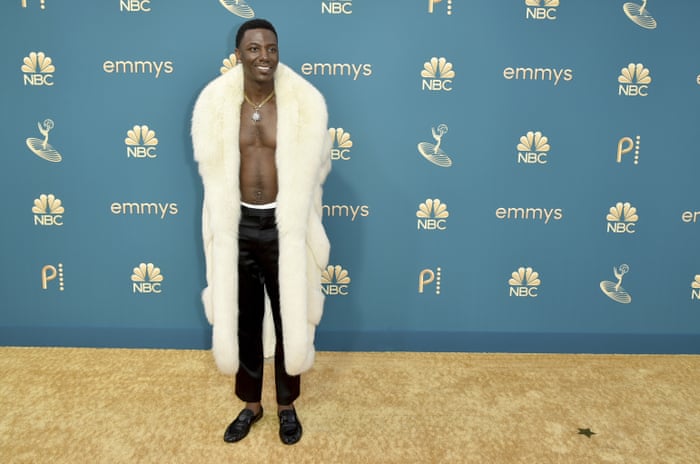 Jerrod Carmichael arrives at the Emmy Awards Monday night.