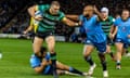 Northampton’s Ollie Sleightholme rampages through a depleted Bulls side during a one-sided Champions Cup quarter-final at Franklin’s Gardens