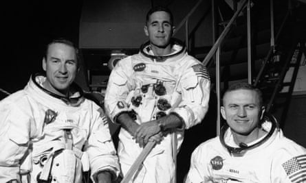 William Anders, centre, with James Lovell, left, and Frank Borman.