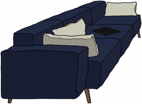Robin Day style slender leg sofa.