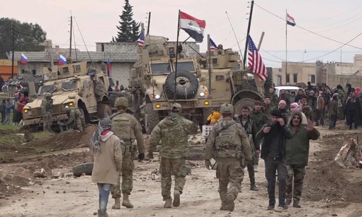 US Syrian and Russian troops in skirmish