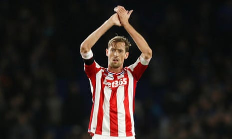 Peter Crouch applauds the fans after breaking the record for the most Premier League substitute appearances.