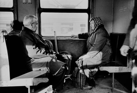 A couple returning from Dacha, on the train between Lomonosov and Leningrad, 1989.