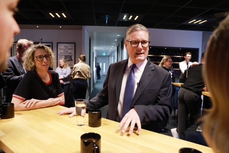Keir Starme on a visit to Nationwide Building Society in the City of London this morning.