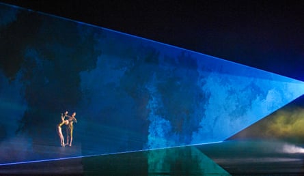 Eric Underwood and Sarah Lamb in Woolf Works, with lighting design by Lucy Carter, performed by the Royal Ballet and choreographed by Wayne McGregor, at the Royal Opera House in 2017.