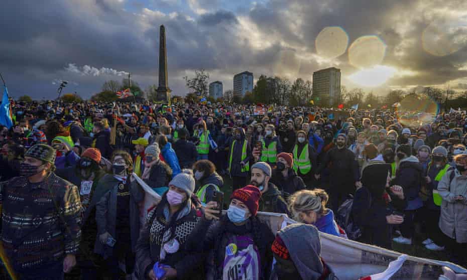 Climate change activists on the global day of Action for Climate Justice in Glasgow last weekend.