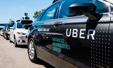 Pilot models of the Uber self-driving car at the Uber advanced technologies center in Pittsburgh