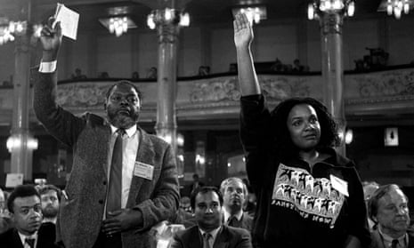 MPs Bernie Grant and Diane Abbott at the 1988 Labour party conference in Blackpool