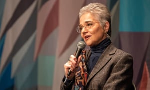 Katharina Kubrick speaks at a press briefing