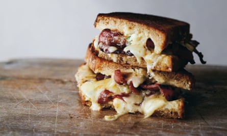 Grilled cheddar and jalapeño popper sandwich by Claire Thomson.