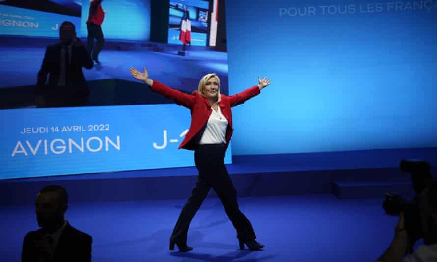 A candidata presidencial de extrema direita Marine Le Pen