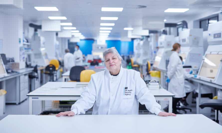 Prof Maria Zambon, head of the UK’s national influenza centre, in a lab