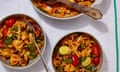 Meera Sodha's creamy spicy courgette and tomato pasta.