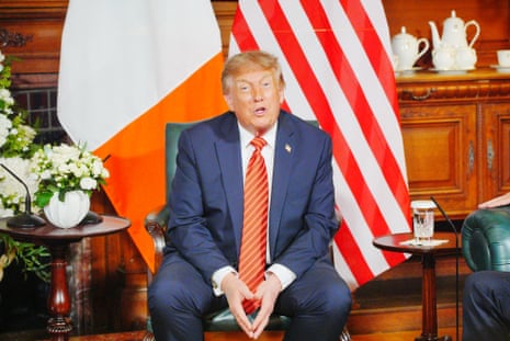 Donald Trump speaking to reporters.