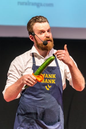 Sex educator Adam Seymo ur/Rural Ranga performing as part of Wank Bank/Pussy Play masterclass at Adelaide Fringe festival 2017