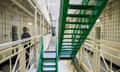 UK - Criminal Justice - HMP Portland prison<br>A prisoner is escorted to his cell by an officer next to the stairs on Benbow wing inside HMP/YOI Portland, a resettlement prison with a capacity for 530 prisoners. Dorset, United Kingdom. (Photo by In Pictures Ltd./Corbis via Getty Images)