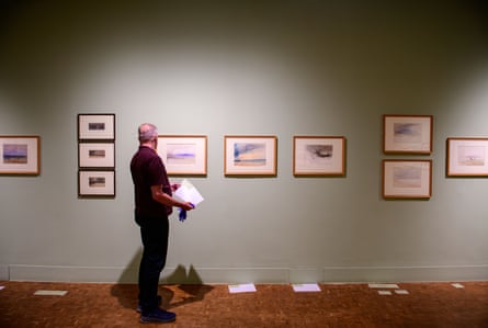 Paintings are hung