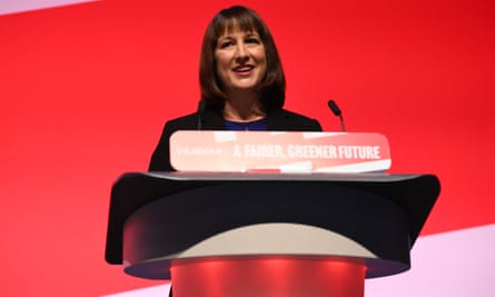 Rachel Reeves is cheered as she gives her speech to the Labour conference.