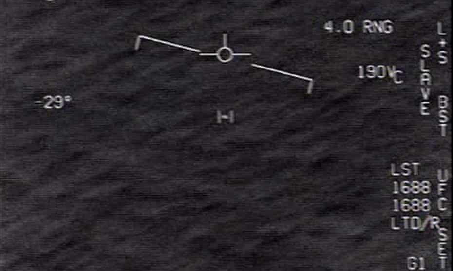 A screengrab from an unclassified US navy video authorized for release from the defense department shows interactions with unidentified aerial phenomena. 