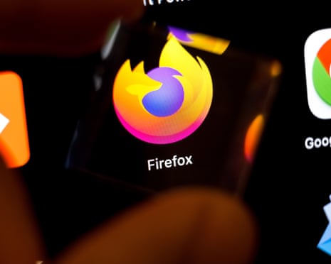 Firefox logo on screen
