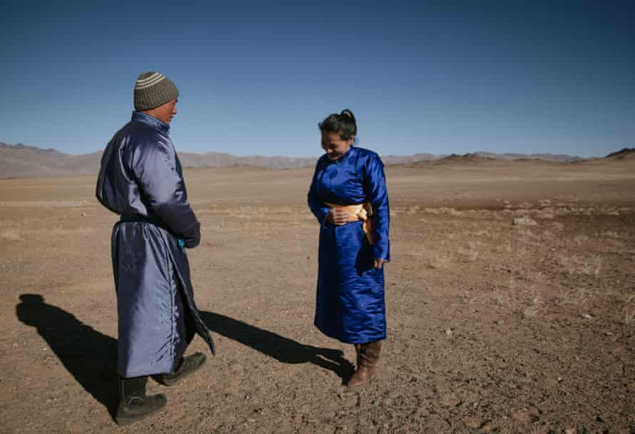 Young nomadic couple Lhiasuren Chimidzul and his wife, Uyanga Altansukh, of Khovd Province, with whom we spent a night, warmed with their hospitality.