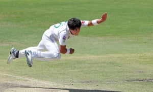 Mohammad Musa of Pakistan bowls during day 2 of the tour match.