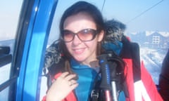 Claire McGowan prepares to go skiing in Bulgaria in 2013.
