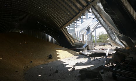 A grain terminal in Ukraine's Odessa region was damaged on Friday after Russian attacks on grain warehouses