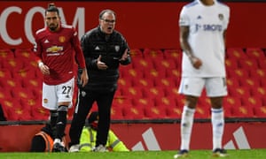 Leeds manager Marcelo Bielsa continued with his aggressive strategy to the very end of the match.