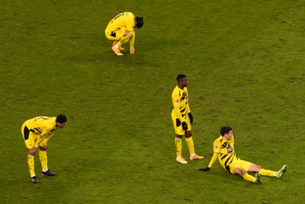 Dortmund players after being held in Frankfurt.